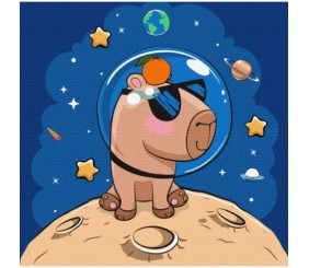 Картина за номерами "Капібара в космосі" 30x30см