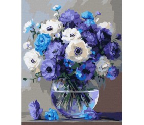 Картина за номерами "Букет блакитних квітів" 40x50см