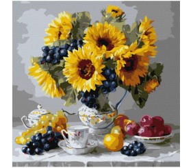 Картина за номерами "Соняшники з виноградом" 40x40см