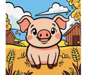 Картина за номерами "Файне порося" 25х25 см