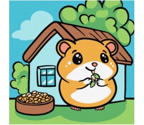 Картина за номерами "Хомʼячок" 25х25 см