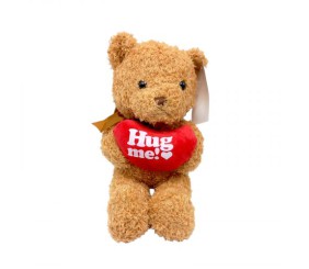 М`яка іграшка “Ведмедик”, висота 22см, сердечко, сидяча, пластикові очі (РУДИЙ)