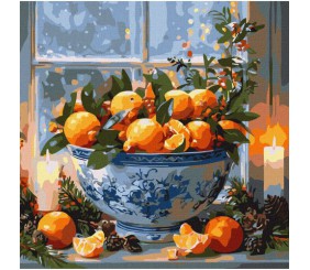 Картина по номерах "Цитруси у вазі" 40х40 см