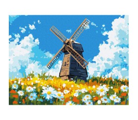 Картина за номерами "Млин посеред поля" 30х40 см