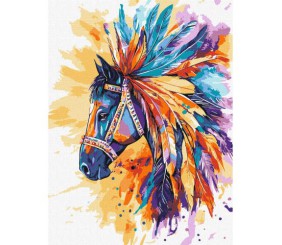 Картина за номерами "Яскравий кінь" 30х40 см
