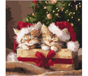 Картина по номерах "Пухнасті подарунки" 40х40 см
