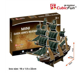 CubicFun Тривимірна головоломка-конструктор КОРАБЕЛЬ ПОМСТА КОРОЛЕВИ ГАННИ серія міні