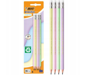 BIC Набір чорнографітних олівців Evolution пастель із гумкою 5 шт