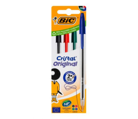 Набір кулькових ручок BIC "Cristal" 4 шт. асорті кольорів