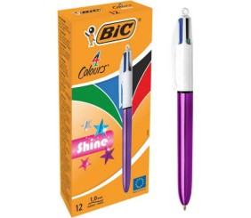 Ручка кулькова BIC 4 Colors Shine фіолетова