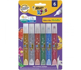 Набір клею-олівця BIC Metallic Glitter, 6 шт