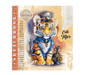 Скетчбук 36 аркушів, (CUTE TIGER)