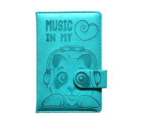 Блокнот,Кожзам,А6, 64аркуші (ПАНДА В НАВУШНИКАХ)