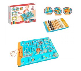Магнітна гра 2в1 сортер, шахи, магнітний стилус, в коробці