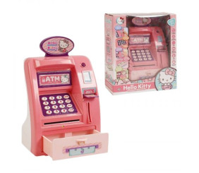 Сейф “Банкомат” Хелоу Кітті Санріо, звук, підсвічування, імітація сканування відбитка пальця, банкноти, картка, інструкція, в коробці