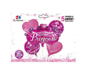 Кулі фольговані набір "Happy birthday-Princess"