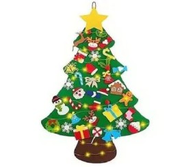 Набір для творчості “Фетрова ялинка”, іграшки на липучках + гірлянда (висота - 97 см)