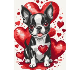 Картина за номерами "Вухатий Валентин" 30х40 см