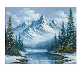 Алмазна мозаїка "Морозне дихання лісу" 40х50 см