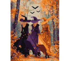 Картина по номерах "Три відьми у лісі" 40x50 см