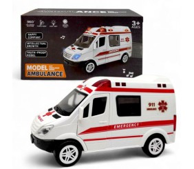 Машина на батарейках "Швидка допомога" світло,звук,у коробці 20,4*11,3*9 см