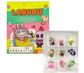 Набір персонажів-брелоків (міні адвент календар) "Лабубу" 9 героїв в наборі (коробка 23*4,6*28 см)