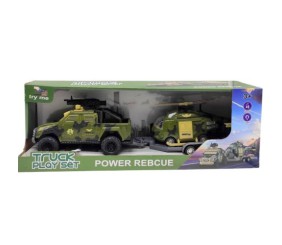 Ігровий набір "БТР з ГЕЛІКОПТЕОРОМ НА ПРИЧЕПІ" (ЗЕЛЕНИЙ) кор. 47х11,5х16,5 см