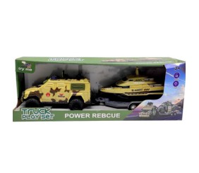 Ігровий набір "БТР з Катером НА ПРИЧЕПІ" (БЕЖЕВИЙ) кор. 47х11,5х16,5 см