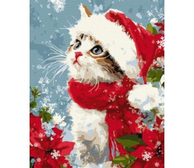 Картина за номерами - "Кіт у снігу" ©art_selena_ua, 40х50см