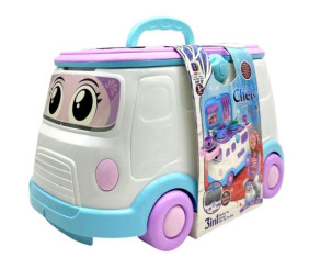 Кухня (16 предметів, набір столових приборів, посуд, овочі) в боксі