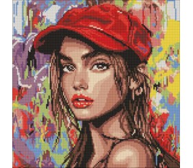 Алмазна мозаїка - "Сучасна Червона шапочка" ©art_selena_ua, 40х40см