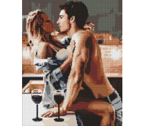 Алмазна мозаїка - "Пристрасний сніданок", 40х50см