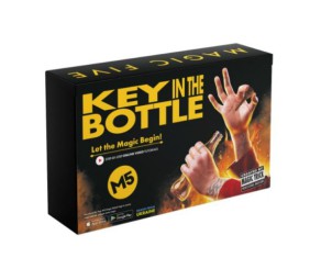Пристрій для демонстрації фокусів і трюків в ігровій формі "Magic Five. Key in the Bottle"