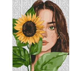 Картина за номерами - "Барвиста поезія: Соняшник" ©art_selena_ua, 40х50см