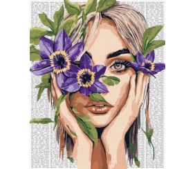 Картина за номерами - "Барвиста поезія: Клематис" ©art_selena_ua, 40х50см