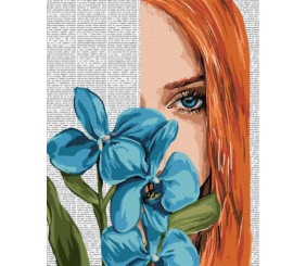 Картина за номерами - "Барвиста поезія: Блакитна орхідея" ©art_selena_ua, 40х50см