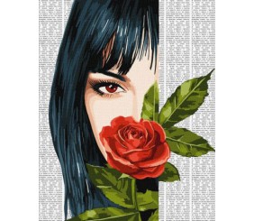 Картина за номерами - "Барвиста поезія: Червона троянда" ©art_selena_ua, 40х50см