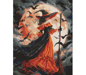 Алмазна мозаїка - "Відьма при місяці" ©art_selena_ua, 40х50см