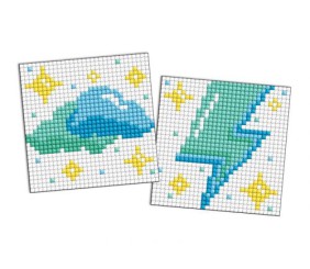 Алмазна мозаїка на магніті - "Хмара і блискавка", набір із 2 сюжетів, 9х9см