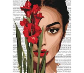 Картина за номерами - "Барвиста поезія: Червоні гладіолуси" ©art_selena_ua, 40х50см