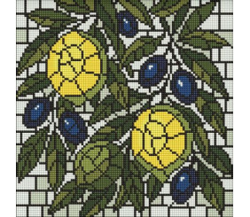 Алмазна мозаїка - "Вітраж. Лимони" ©art_selena_ua, 30х30см