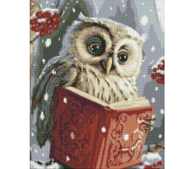 Алмазна мозаїка - "Розумна совушка з голограмними стразами" (AB) ©art_selena_ua, 40х50см