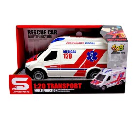 Машина інерційна "Швидка допомога" (озвучена, зі світлом, в коробці р.24x11,2x12,2 см)