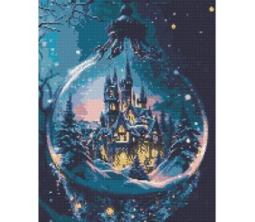 Алмазна мозаїка "Новорічний палац. Зима" 40х50 см