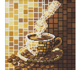 Алмазна мозаїка - "Вітраж. Кава" ©art_selena_ua, 30х30см