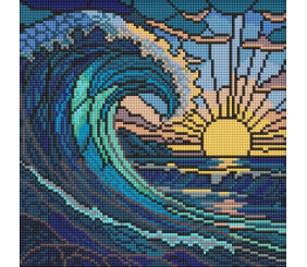 Алмазна мозаїка - "Вітраж. Хвиля" ©art_selena_ua, 30х30см