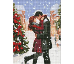 Алмазна мозаїка - "Зимова романтика" з голограмними стразами (AB) ©art_selena_ua, 30х40см