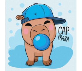 Картина за номерами - "Капібара і жуйка", 30х30см