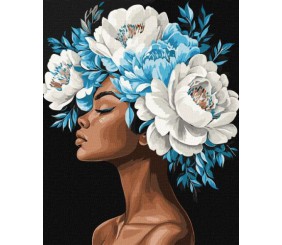 Картина за номерами - "Блакитна гармонія" з фарбами металік extra ©victoria_art___, 40х50см