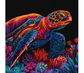 Картина за номерами - "Загадкова черепаха" ©art_selena_ua, 30х30см
